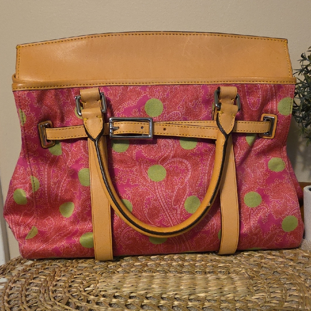 Tumi Pink and Tan Satchel/crossbody Preloved Great Condition